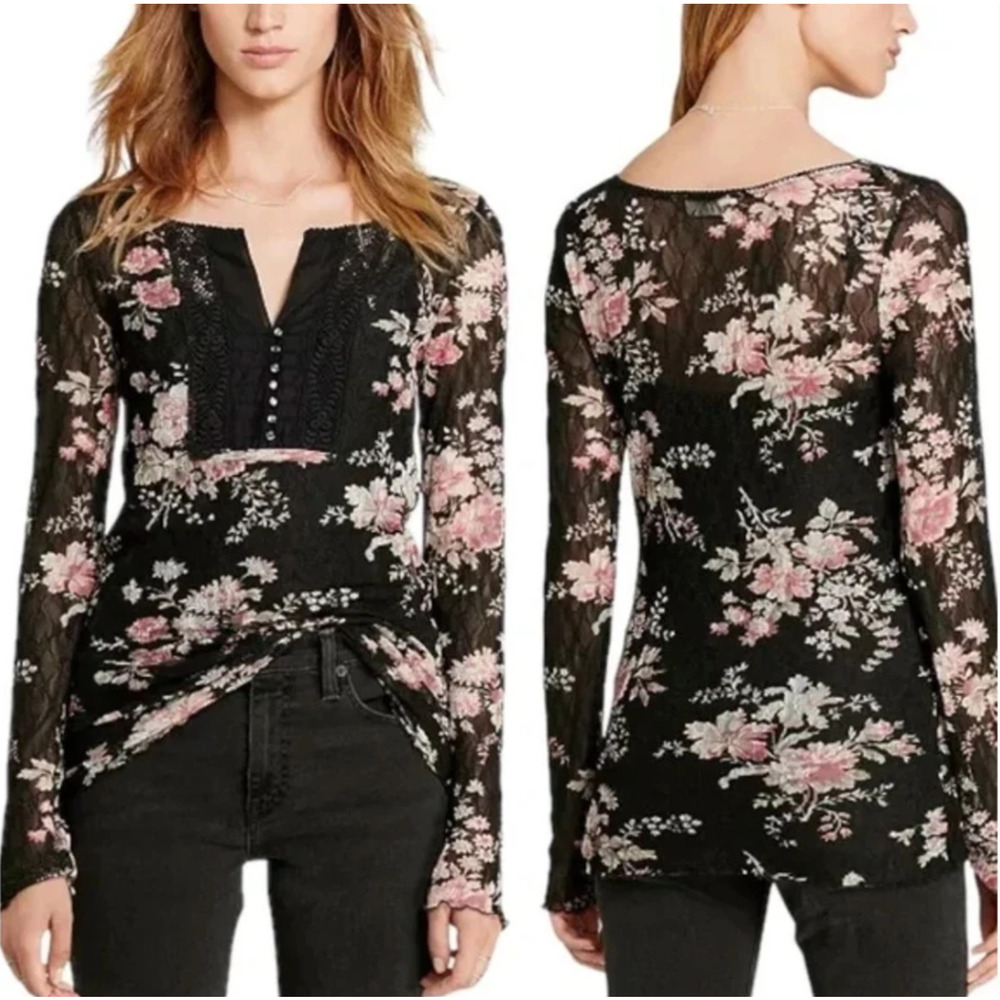 Denim & Supply Ralph Lauren Black Floral Blouse